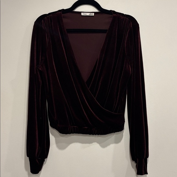 Dex Burgundy Velvet Top - Picture 1 of 11